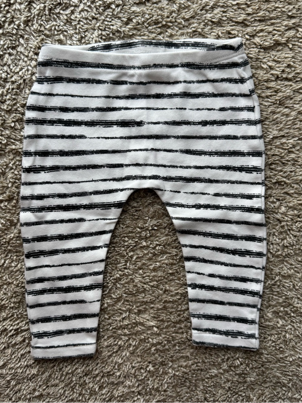 Lullaby Lane Organic Cotton Striped Baby Leggings White Black 0-3 Months